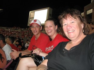 Greg, Anna & Mom at the game on Saturday